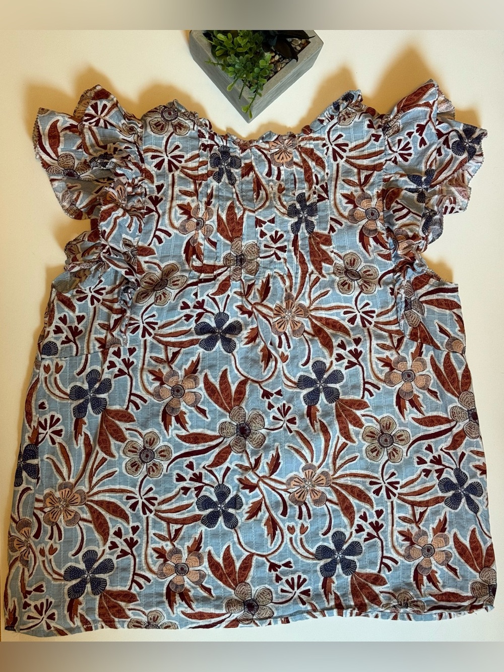Sam Edelman Cotton Floral Ruffle Top - Picture 2 of 15